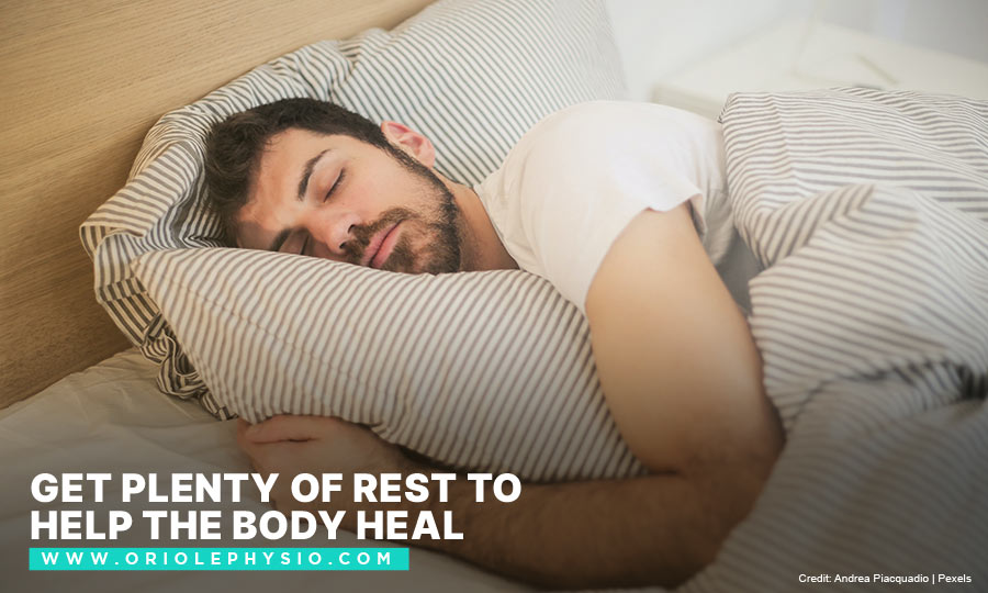 [CAPTION]: Get plenty of rest to help the body heal